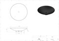 Mísa z lakované oceli na vodu BLACK 60 x 14 cm