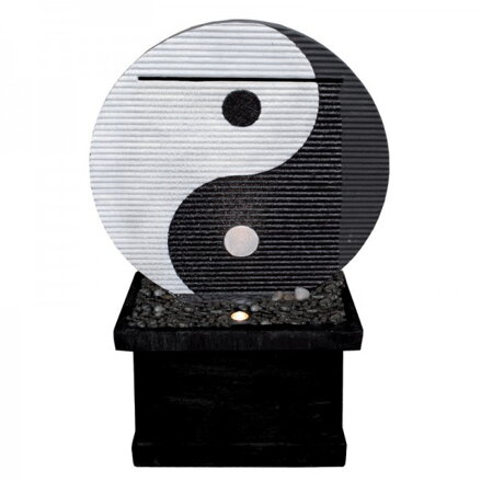 Yin Yang s hranatým podstavcem - vodní stěna interiér / exteriér